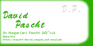 david pascht business card